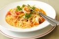 Spaghetti Tom Yum Kung Royalty Free Stock Photo
