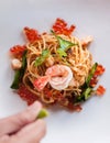Spaghetti Tom Yum Kung, Fusion Italian food, Pasta
