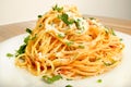 Spaghetti with tomato sauce cheese Royalty Free Stock Photo