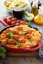 Spaghetti with tomato sauce and meatballs Royalty Free Stock Photo