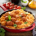Spaghetti with tomato sauce and meatballs Royalty Free Stock Photo