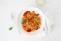 Spaghetti tomato sauce, traditional italian pasta Royalty Free Stock Photo