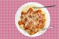 Spaghetti with tomatoe sauce and cheese Royalty Free Stock Photo