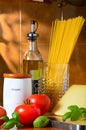 Spaghetti and tomatoes still-life