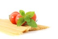 Spaghetti with tomatos and basilikum Royalty Free Stock Photo