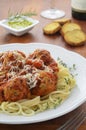 Spaghetti with turkey meatballs Royalty Free Stock Photo