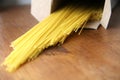 Spaghetti uncooked on a table Healthy Natural Pasta Spaghettis Royalty Free Stock Photo