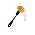 Spaghetti vector food pasta fork meal Royalty Free Stock Photo