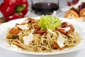 Spaghetti w dried tomatoes and parmesan Royalty Free Stock Photo