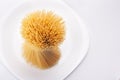 Spaghetti on white plate Royalty Free Stock Photo