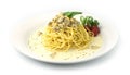 Spaghetti White Sauce with Baby Clams Royalty Free Stock Photo