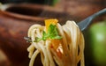 Spaghettini alla Siracusana Royalty Free Stock Photo
