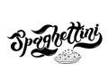 Spaghettini. The name of a famous dish in Italy Royalty Free Stock Photo