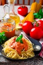 Spaghettini with Rosy-red Sauce Royalty Free Stock Photo
