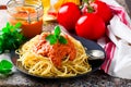 Spaghettini with Rosy-red Sauce Royalty Free Stock Photo