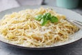 Spaghetty with italian cheese pecorino romano