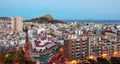 Spain - Alicante is Mediterranean City, skyline at night