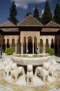 Alhambra Generalife fountain and building