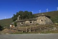 Spain, Asturias, Wind Turbines and Ancient Church
