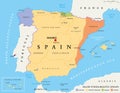 Spain autonomous communities political map