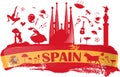 Spain background with flag and symbol