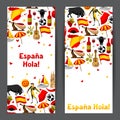 Spain banners design. Spanish traditional symbols and objects