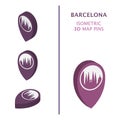 Spain Barcelona 3D vector logo