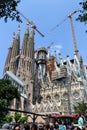 Spain Barcelona July 2017. tourist walking bus, sightseeing. Royalty Free Stock Photo