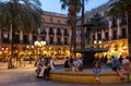 SPAIN, BARCELONA - SEPTEMBER 2, 2023: Placa Reial square in Gothic Quarter of Barcelona