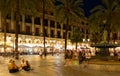 SPAIN, BARCELONA - SEPTEMBER 2, 2023: Placa Reial square in Gothic Quarter of Barcelona