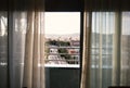 Spain, Barselona - November 19, 2013. View of the city from the window of the room