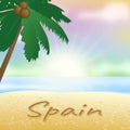 Spain Beach Holiday Meaning Sunny 3d Illustration