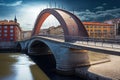 Spain Bilbao, bridge arch bridge Anton San Royalty Free Stock Photo