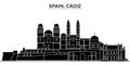 Spain, Cadiz architecture vector city skyline