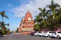 Spain, Canarias, Adeje - December 21, 2019: Siam Park Tenerife. Asian architecture. Royalty Free Stock Photo