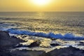 Spain, Canary Island, sunset over Atlantic Ocean Royalty Free Stock Photo