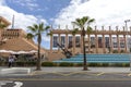 Spain, Canary Islands, Tenerife, Las Americas - May 17, 2018: Hard Rock Cafe in Tenerife. Street in Playa de las Americas on Tener