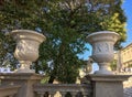 Two vases in the garden