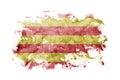 Spain, Catalonia, Senyera flag background painted on white paper with watercolor