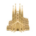 Spain Cathedral Church or Dom as Country Landmark Vector Illustration