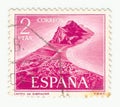 SPAIN - CIRCA 1969: A stamp printed in Spain shows aerial view of city of Campo de Gibraltar, CIRCA 1969