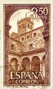 Stamp printed in the Spain shows Cloister of the Monastery of Santa Maria del Parral