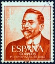 SPAIN - CIRCA 1961: A stamp printed in Spain shows politician and writer Vazquez de Mella, circa 1961.