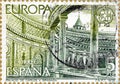 Stamp printed in the Spain shows, Palacio de Carlos V in Granada