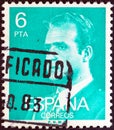 SPAIN - CIRCA 1976: A stamp printed in Spain shows a portrait of King Juan Carlos I, circa 1976.