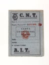 Carnet of the CNT 1937. Spanish civil war 2 Royalty Free Stock Photo