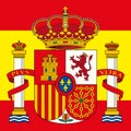 Spain coat of arm and flag