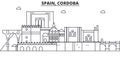 Spain, Cordoba architecture line skyline illustration. Linear vector cityscape with famous landmarks, city sights