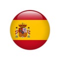 Spain flag on button Royalty Free Stock Photo