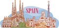 Spain detailed skyline. vector illustration